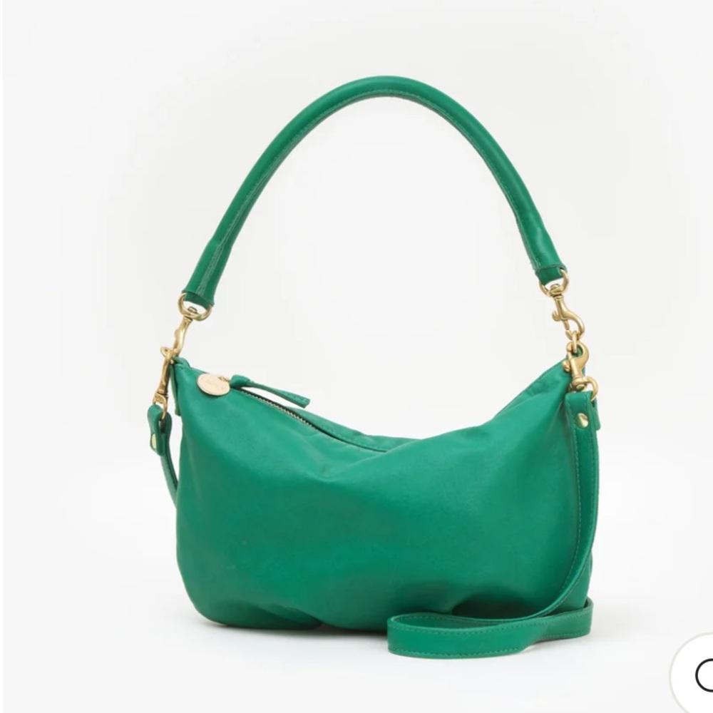 Clare V. Petit Moyen in a Kelly green